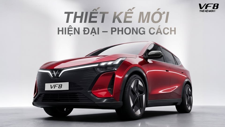 VF 8 thế hệ mới với ngoại hình hoàn toàn mới - tạo dấu ấn bằng sự liền mạch trong từng đường nét, cảm giác chuyển động trong từng chi tiết và khí chất hiện đại toát ra từ tổng thể.