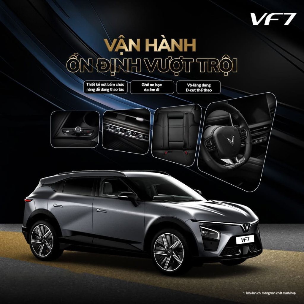 Tận hưởng hành trình êm ái cùng VinFast VF 7 – Mẫu xe sở hữu không gian nội thất rộng hàng đầu phân khúc C-SUV, nơi tiện nghi và công nghệ hội tụ để nuông chiều mọi giác quan: