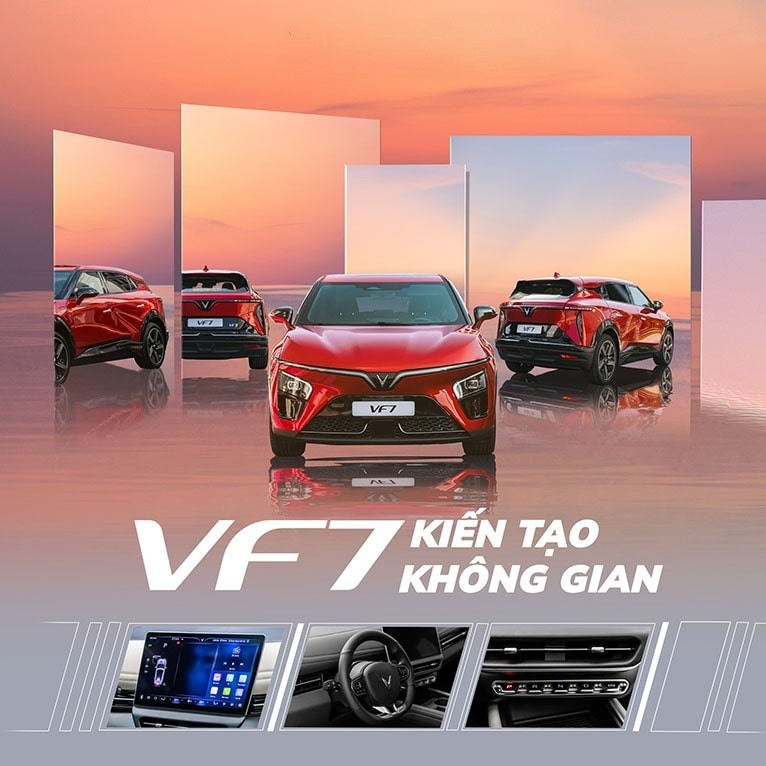VF 7 sở hữu ngoại thất thể thao ấn tượng với những đường nét và hình khối được sử dụng nhịp nhàng và tinh tế.