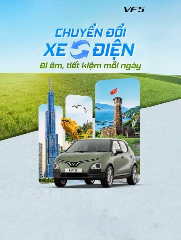 Hãy biến tinh thần mãnh liệt bảo vệ môi trường thành hành động thực tế - hãy để VF 5 là người bạn đồng hành trong hành trình sống xanh của bạn.